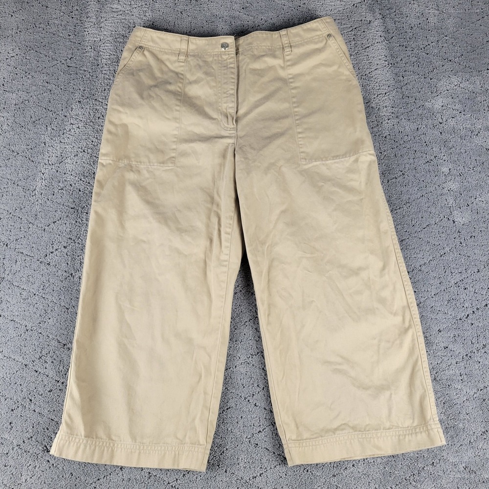 Lauren Ralph Lauren Pants Womens 12 Khaki Crop High Rise Preppy Casual